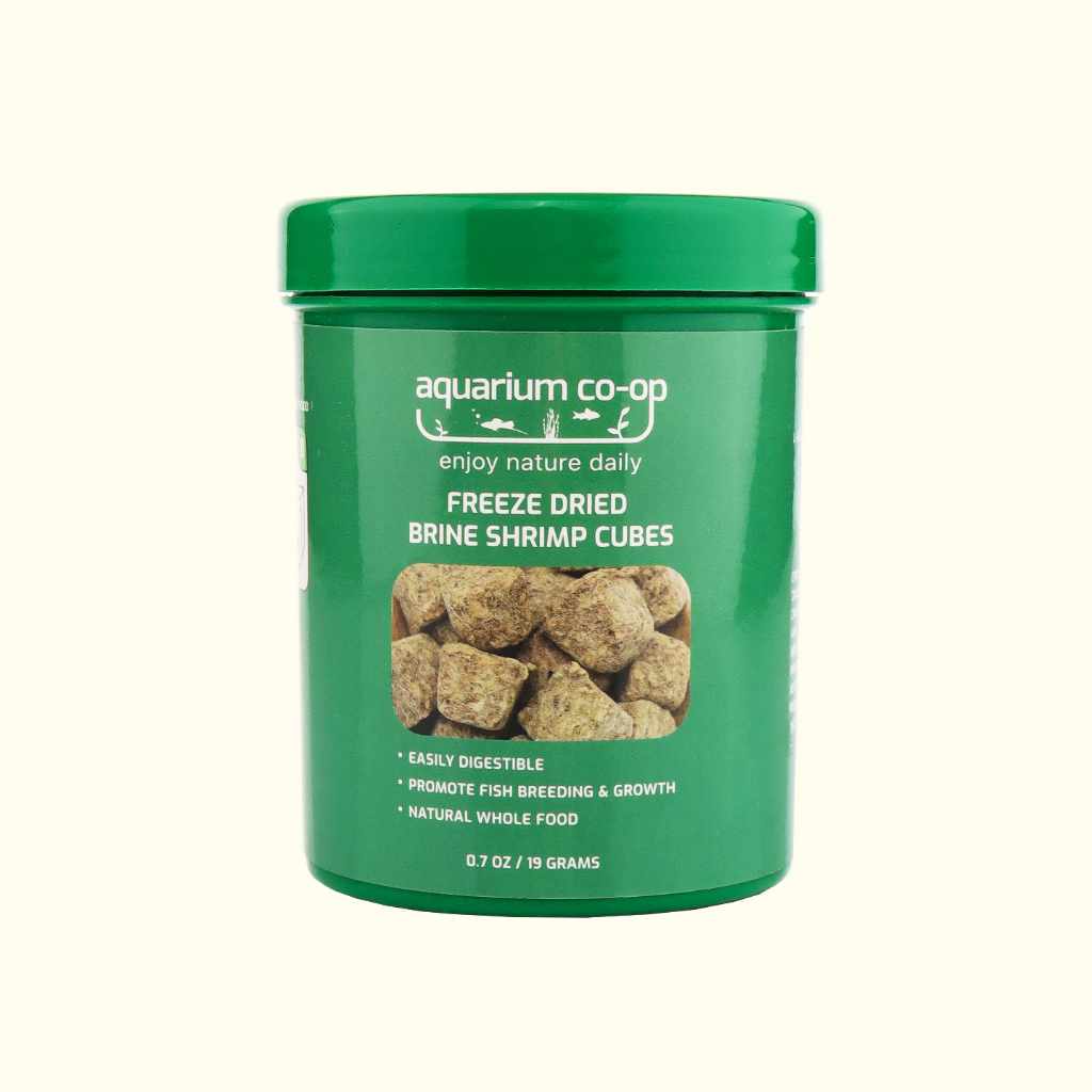 Aquarium Co-Op Fish Food 0.7 Ounces Aquarium Co-Op Freeze Dried Brine Shrimp Cubes