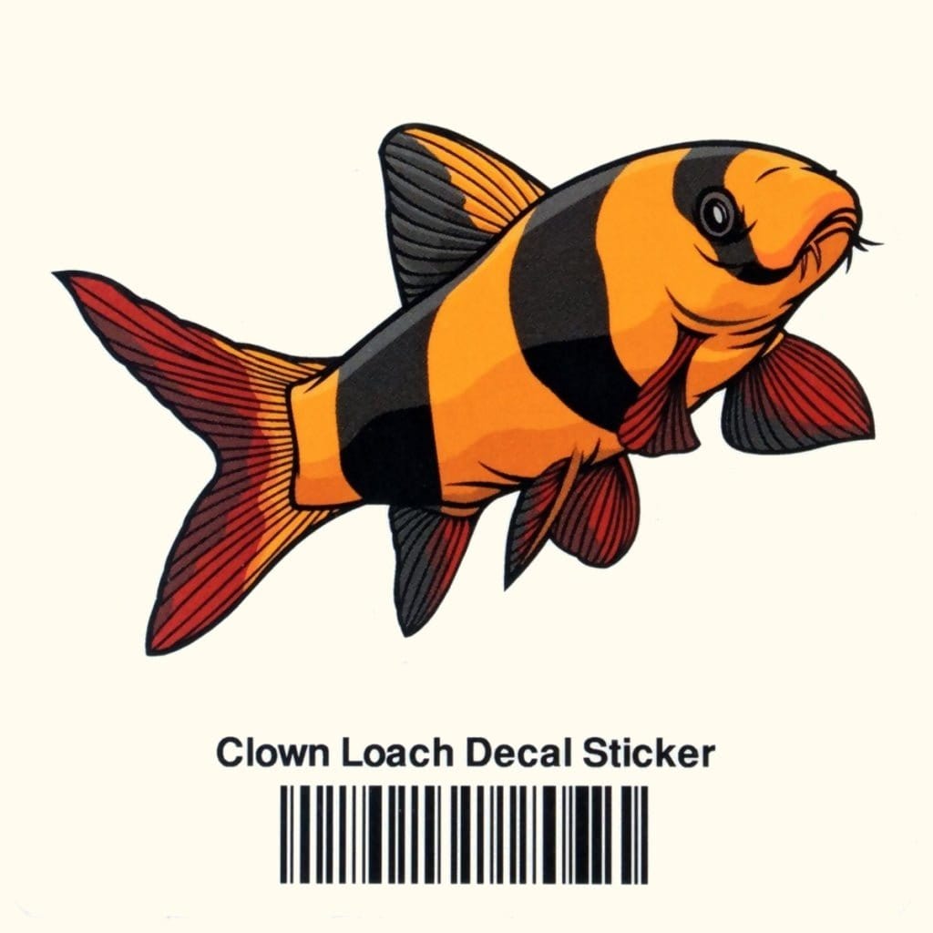Aquarium Co-op Clown Loach Decal Sticker | Freshwater Aquarium Fish Stickers