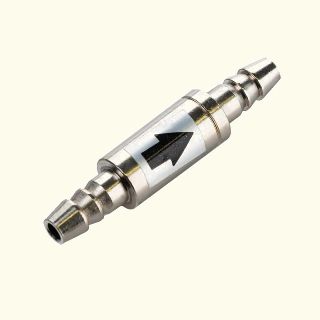 CO2-rated check valve for aquarium pressurized system acetal stainless steel