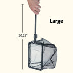 disposable fish net Grepol-V for Fish Tank, Fine Mesh Aquarium Net with 9-24 Inch Stainless Steel Long Handle, Extendable Fishing Tank Net for Fish Shrimp Tank, Pond, Creek (4 inch) inch handle gives you extra reach and control Aqua One Fine Fish Net